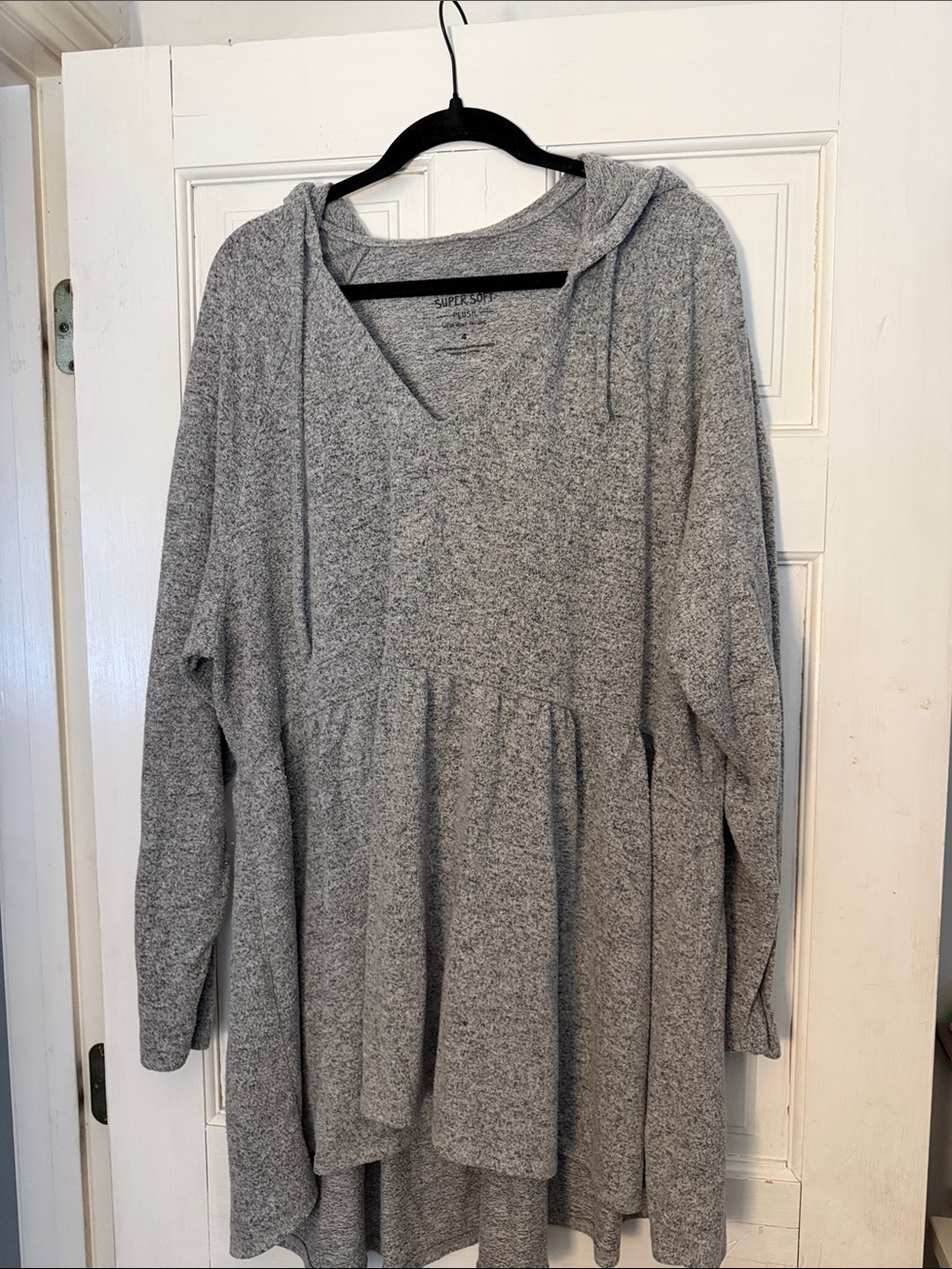 torrid Gray Hooded Babydoll Tunic Top